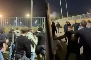 Gezellig matten na de wedstrijd Helmond Sport tegen FC Den Bosch
