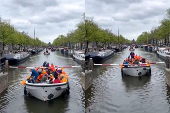 Gezellige dag op een bootje, alleen jammer van het natte pak