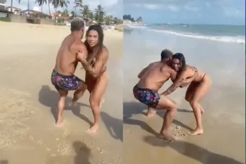 Braziliaans jiujitsu nog een beetje mooier gemaakt op het strand