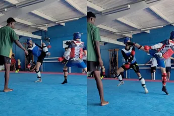 Taekwondo training eindigt in prachtige, maar onnodige knock-out