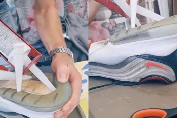 Briljante tip voor mensen met een lekke stap schoen