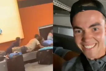 Vakantiegangers gaan mee met bagageband als ze 5 uur op koffers moeten wachten