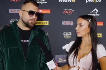 MMA-vechter Amadeusz 'Ferrari' Roslik deelt sucker-punch uit aan YouTuber tijdens interview