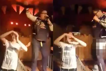 Broek van Zanger Rinus naar beneden getrokken tijdens optreden
