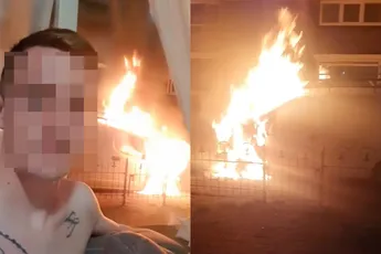 Lekker op de bank blijven zitten als er voor de deur een voertuig in de fik staat