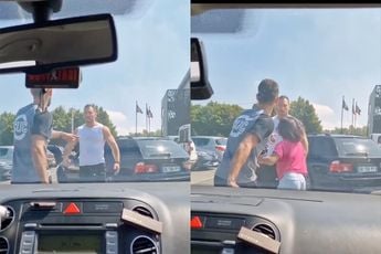 Man wil los gaan tijdens 'Road Rage', maar zijn vrouw grijpt keihard in