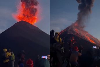 Volcán de Fuego in Guatemala liet toeristen rennen
