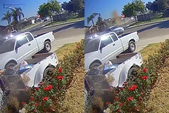 Bewakingscamera legt neerstorten helikopter in voortuin vast