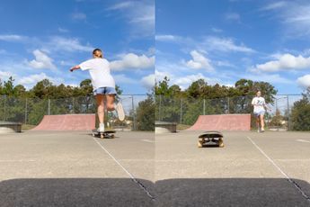 Skater griet helpt haar eigen iPhone 14 scherm aan gort