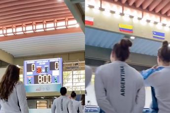 Cameraman zijn van het vrouwelijke waterpoloteam van Argentinië is ook geen verkeerde baan