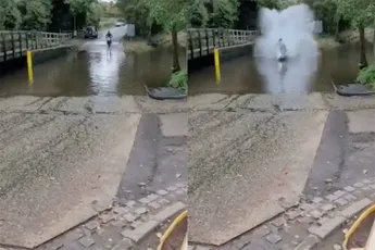 Motorrijder maakt paar salto's in Engelse Rufford