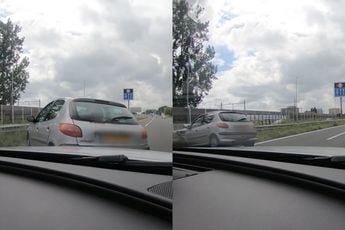 Wajoo, politie ramt op volle snelheid een vluchtende auto na een schietpartij