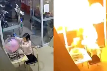 Ballon van meisje veranderde in aardige vuurbal