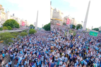 Awesome drone beelden van Argentijnen die feest vieren in Buenos Aires