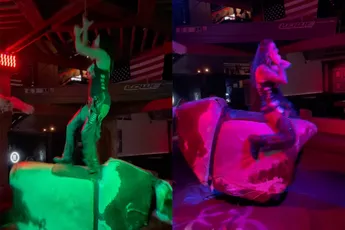 Wow, dame is echt een winnaar op de Mechanische Stier