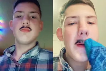 Ventje gaat vol Bram Krikke met waterproof oogpotlood van zijn moeder