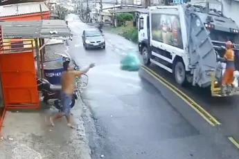 Prachtig een-tweetje tussen scherpschutter en vuilnisman