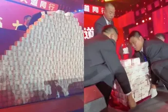 Chinees bouwbedrijf deelde eindejaarsbonussen letterlijk uit