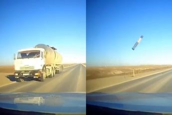 In Kazachstan krijg je gratis pijp van staal als vrachtwagen voorbij rijdt