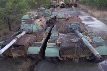 Nederlandse avonturier neemt een kijkje in bos vol met verlaten tanks