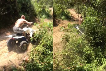 Amateur stuntchauffeur Tainan komt heel goed weg na domme actie op quad