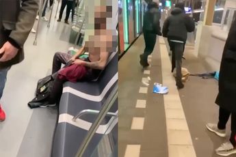 Ondertussen in de metro in Rotterdam: Man schopt tijdens ruzie andere man knock out