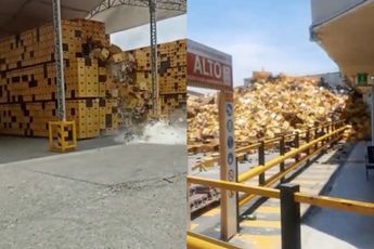 Aardbeving in Ecuador maakt behoorlijke chaos van bieropslag
