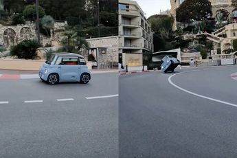Citroën Ami gaat niet zo lekker door bekende bocht in Monaco