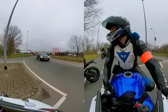 Zo kan het ook: Rotonde blokkeren om heel veel motoren langs te laten