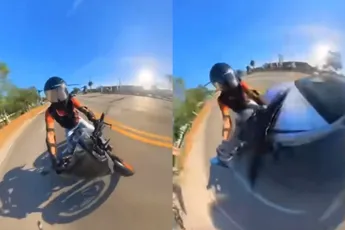 Motorrijder legt onvervalste hit and run vast met 360 graden camera