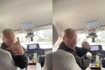 Taxichauffeur in Las Vegas kan naast rijden ook aardig rappen