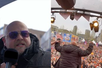 Tarek, PSV-supporter met Amsterdams accent, op podium tijdens koningsdag in Eindhoven