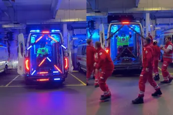 Ambulancepersoneel in Oostenrijkse Wiener Neustadt bouwt een eigen feestje