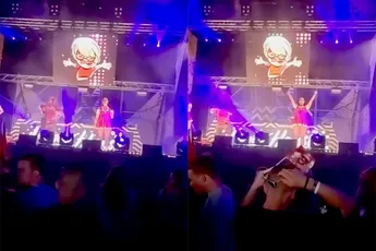 Immer Hansi schiet danseres omver met confettikanon