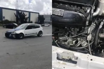 Deze test met een getunede Honda Civic klonk verre van succesvol