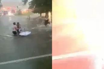 Naast een bak water kan er ook nog wel een blikseminslag bij tijdens chaos in Kolomna