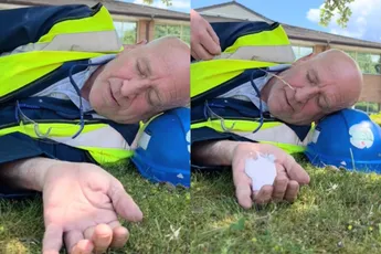 Slapen in je pauze is ook wel een beetje vragen om een prank