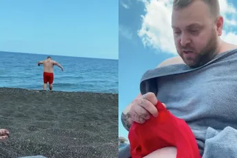 Prank met zwembroek die oplost in het water verloopt zo goed als perfect