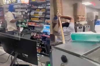 7-Eleven werknemers slaan Californische man neer die vuilnisbak vol sigaretten probeert te stelen