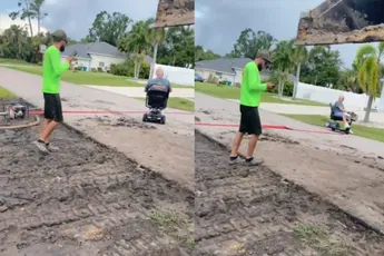 Kevin in scootmobiel krijgt te maken met instant karma