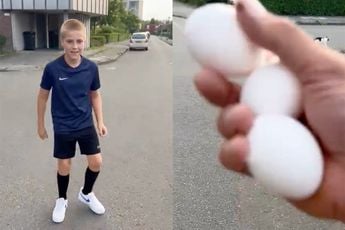 Alex Soze neemt zoontje te grazen met grap met 3 eieren