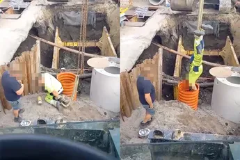 Voor dit klusje in de bouw moet je zeker geen last hebben van Claustrofobie