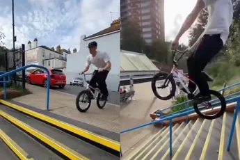 BMX-er heeft trucje bijna helemaal onder de knie, bijna…