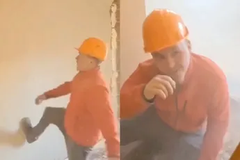 Slopende bouwvakker kwam die dag heel goed weg na glijpartij