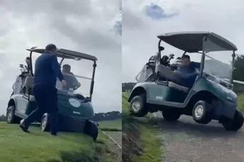Golfkarretje crashen tijdens balletje meppen met vrienden