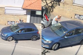 Italiaanse oma staat te schreeuwen als een speenvarken omdat manlief niet zo goed is in parkeren