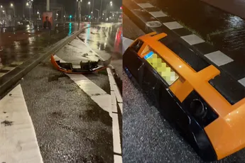 Best raar: Ligt er gewoon een bumper van een Lamborghini Gallardo op straat