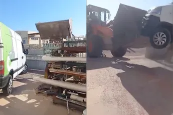 Dief wordt lesje geleerd met bulldozer