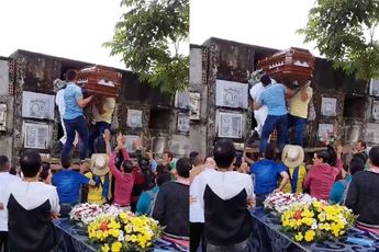 Twee keer pech in één week: Kist bijzetten tijdens begrafenis gaat fout
