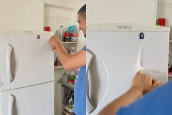 Koelkast uitpakken en gelijk klap van Patrick krijgen